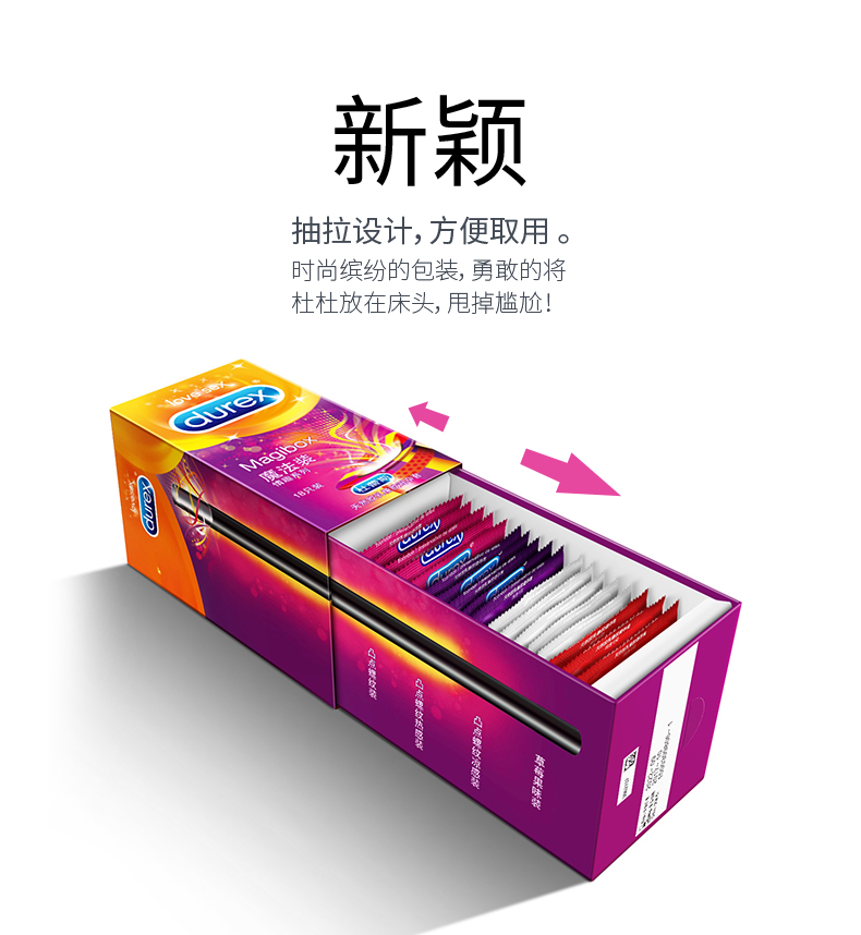 杜蕾斯避孕套魔法装情趣安全套18只凸点螺纹大号冰火刺激成人用品