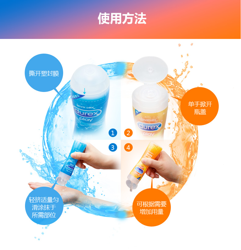 杜蕾斯人体润滑油冰感热感剂房事男口用私处快感水溶性调情趣性女用品小瓶